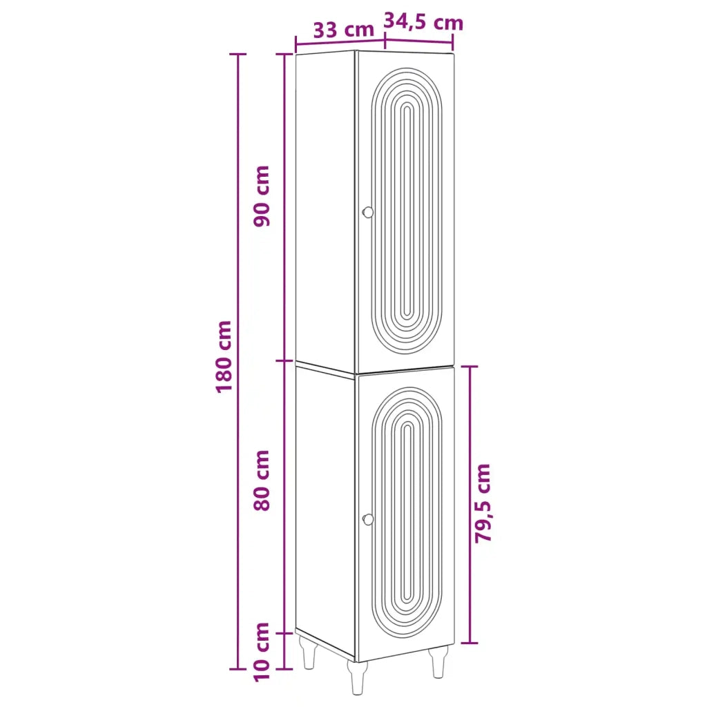 Set di armadi 2 pcs Nero Legno ingegnerizzato 3416449