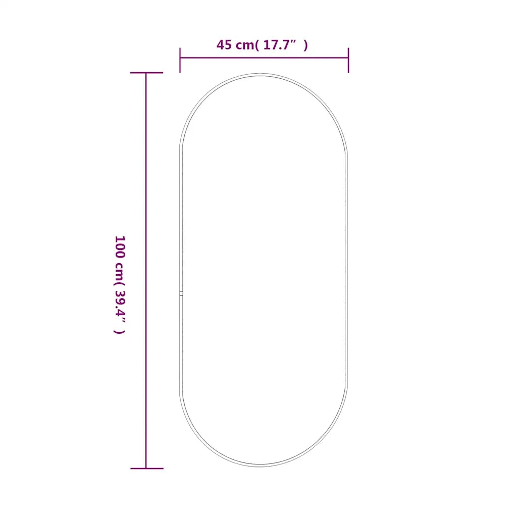 Specchio da Parete-Specchio a muro Dorato 100x45 cm Ovale