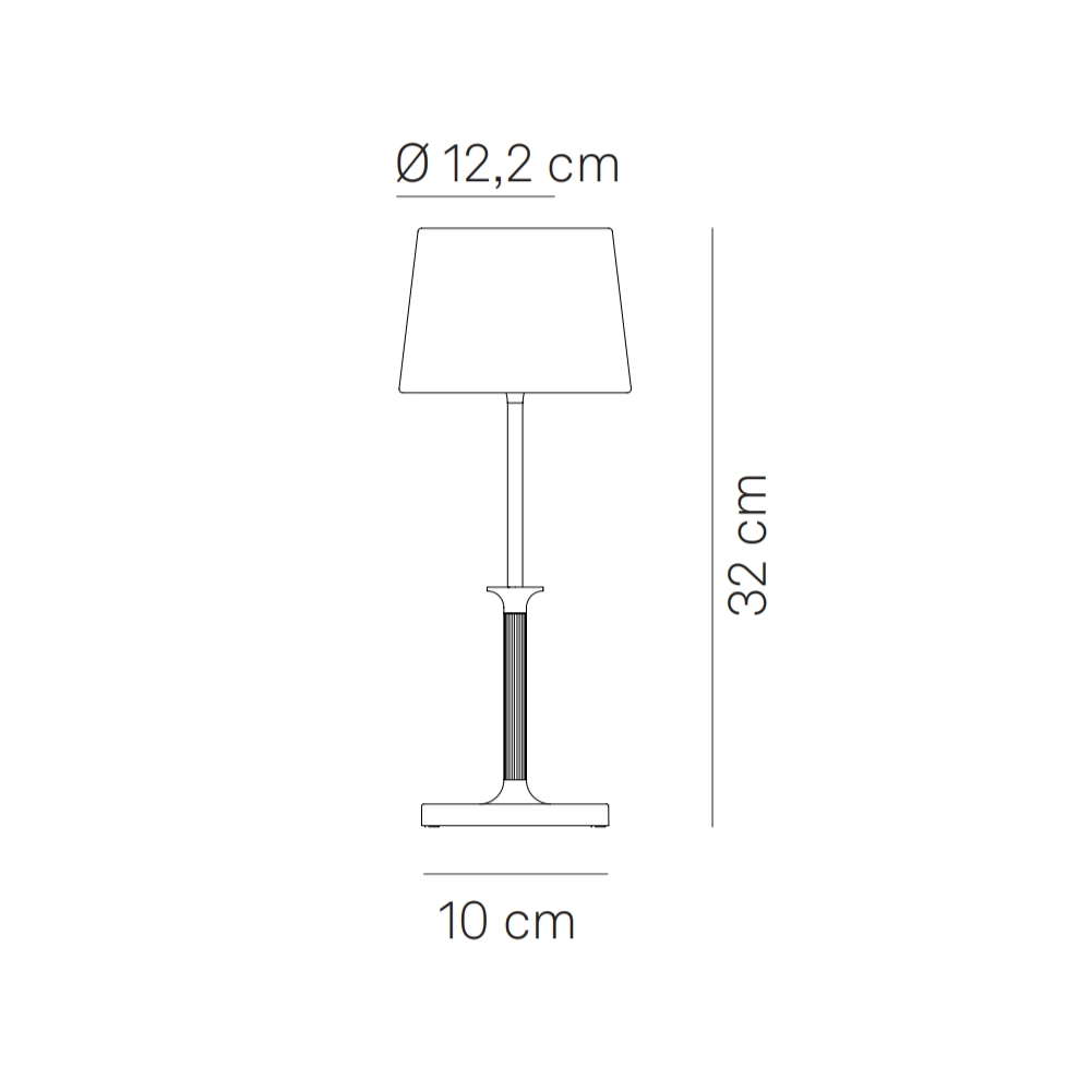 Lampada da Tavolo Ricaricabile Poldina Classic Zafferano Led Touch Dimmer - Design Elegante Senza Fili Oro