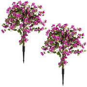 Set di 2 bouganville artificiali con picchetto 110,5 cm, Albero realistico decorativo con fiori foglie per interni/esterni