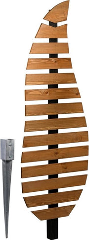 Supporto per piante in forma di foglia di legno a tre colori per aiuto alla crescita delle piante in giardino con paletto per sostegno di piante rampicanti
