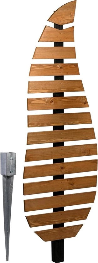 Supporto per piante in forma di foglia di legno a tre colori per aiuto alla crescita delle piante in giardino con paletto per sostegno di piante rampicanti