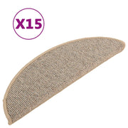Tappetini per scale 15 pz | Gradini per Scale 56x17x3 cm Marrone Semicircolari