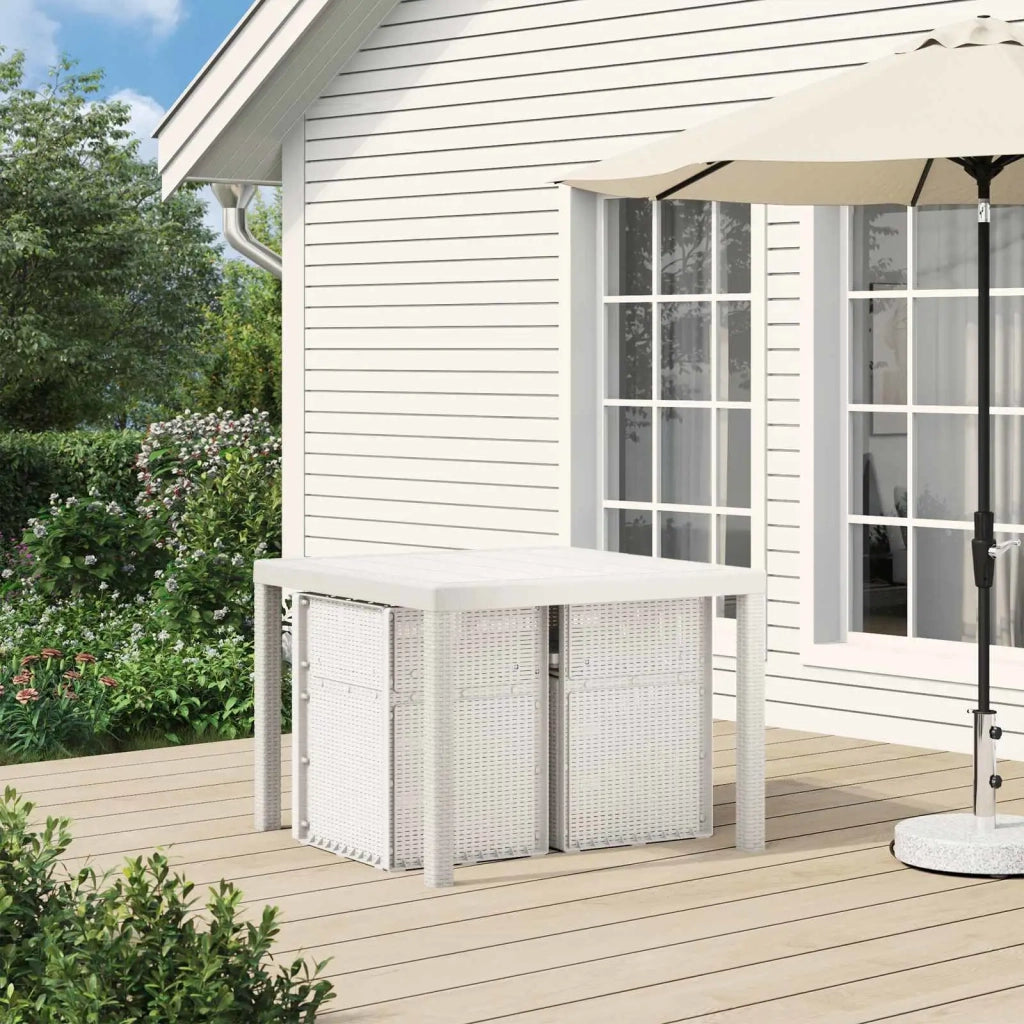 Sedie da pranzo da giardino 2 pcs Bianco e Grigio Chiaro PP 8000005