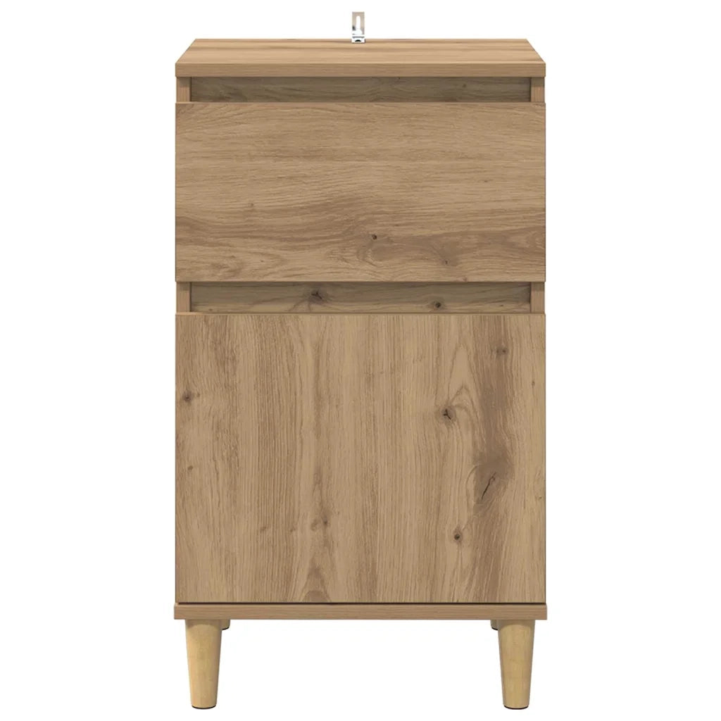 Comodino | Armadio da Notte | Mobiletto da notte Rovere artigianale 40 x 35 x 70 cm