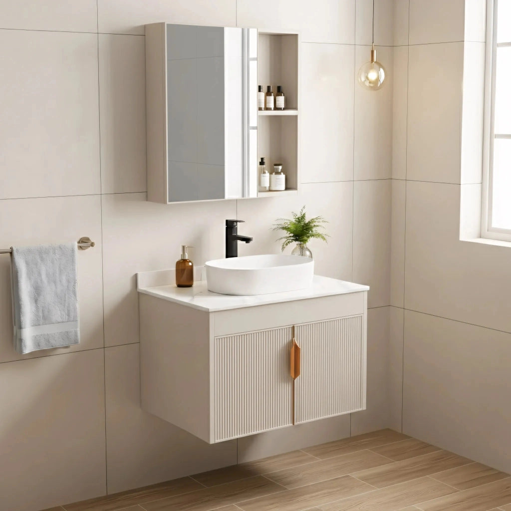 Set Di Mobili Da Bagno Con Top Modo 60cm Beige