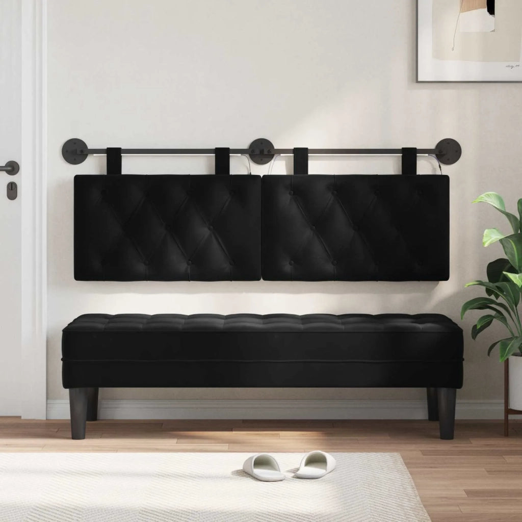 Testiera sospesa Con luce LED Nero Velluto 3424643