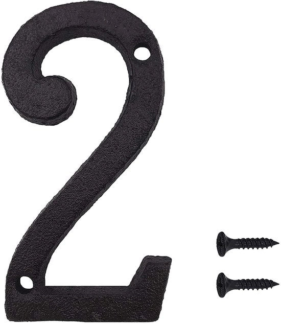 Segnale di Metallo Retro per Numero di Casa - Nera - Altezza 7,5 cm - Duraturo - Facile da Installare