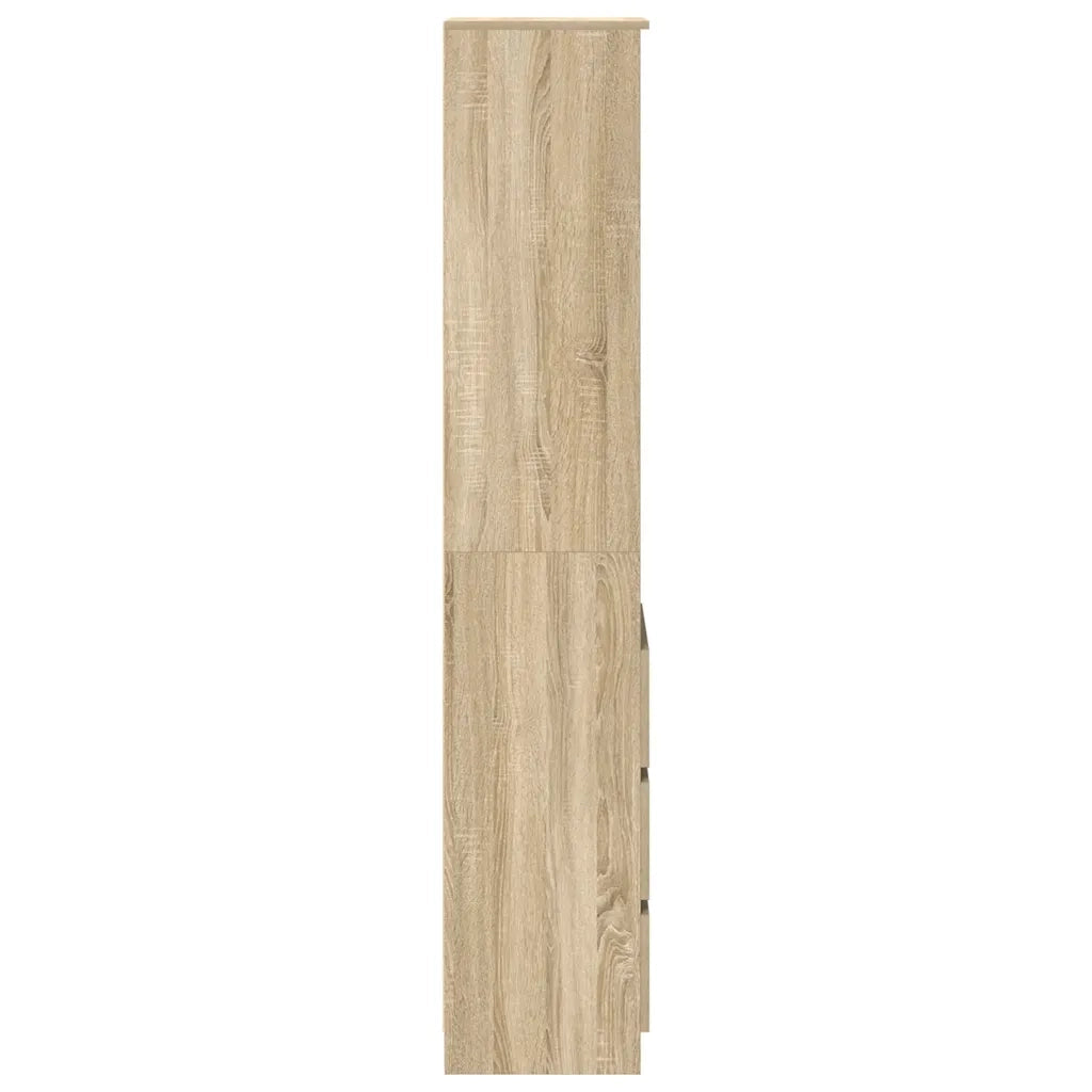 Credenza-Buffet-Armadio da cucina Rovere Sonoma 37,5x35x180 cm in Legno Multistrato 915437