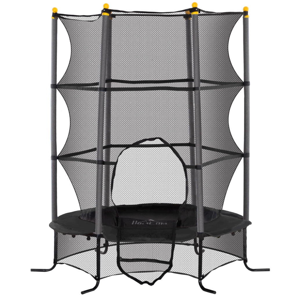 Trampolino per bambini ?163 cm ¨C Xylo ¨C con rete di sicurezza, acciaio e plastica, nero