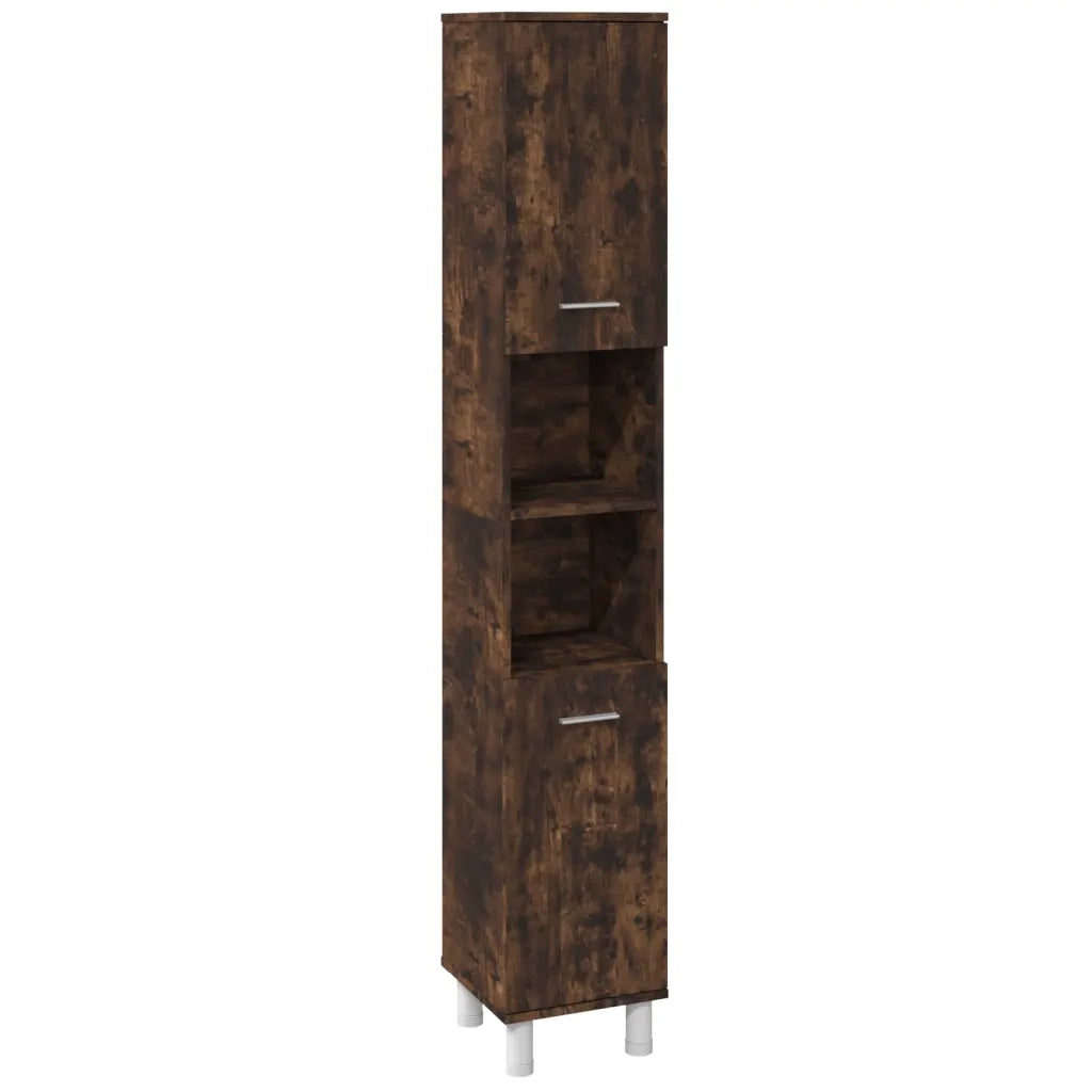 Set Mobili da Bagno 3 pz Rovere Fumo in Legno Multistrato 3187606