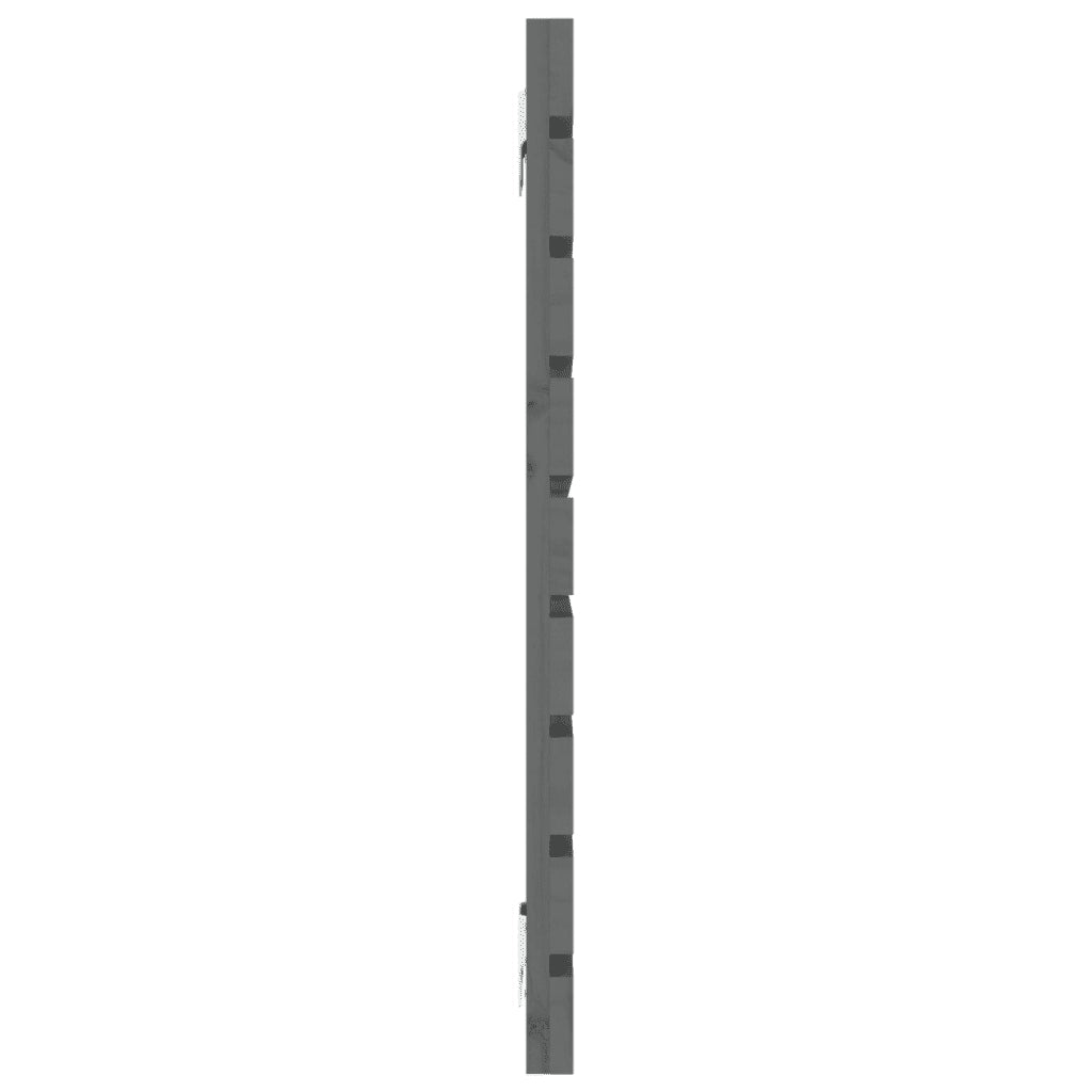 Testiera | Testata da Parete Grigia 126x3x63 cm in Legno Massello di Pino