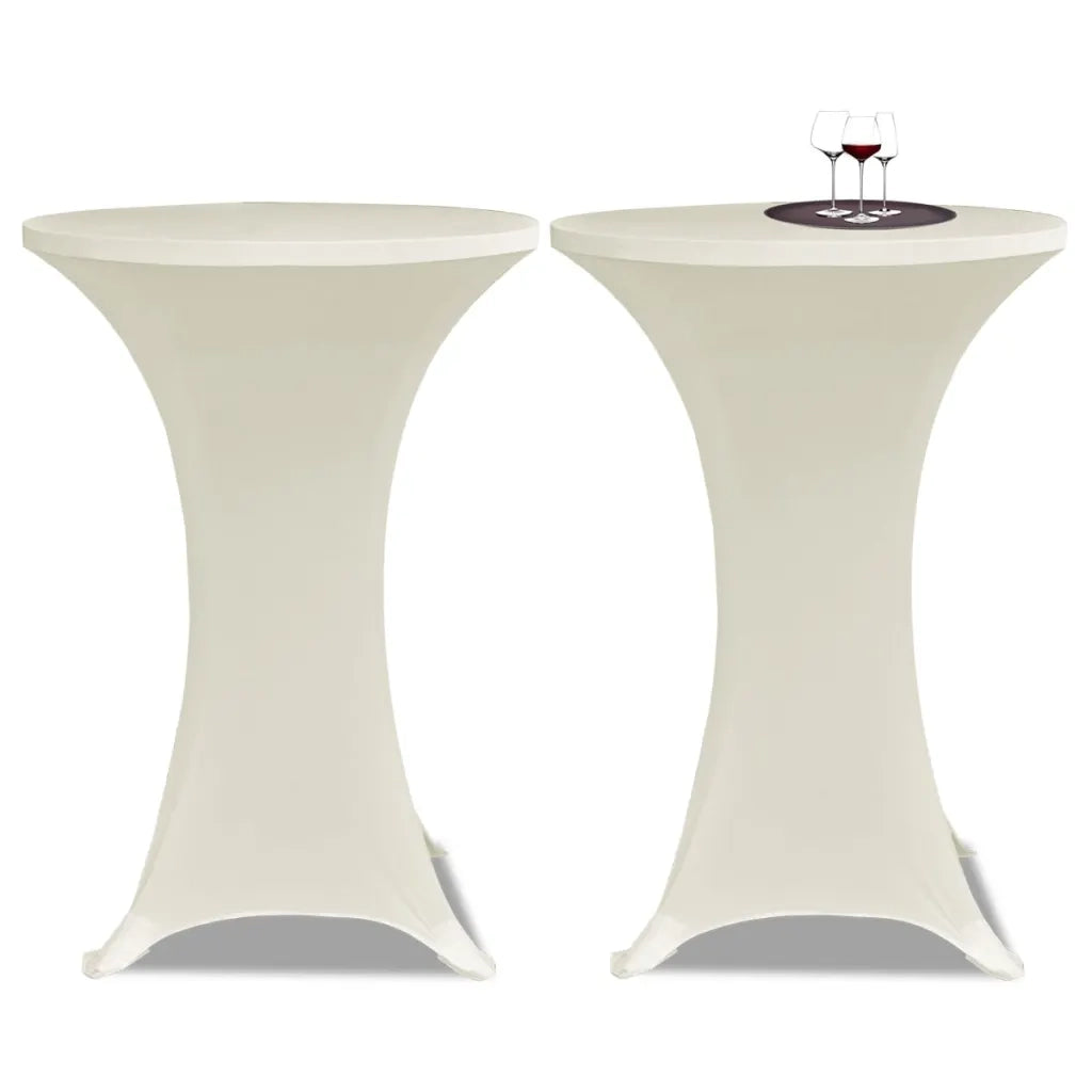 Coperture Verticali per Tavolo 4 pz ?70 cm Crema Elastico CFW1883392