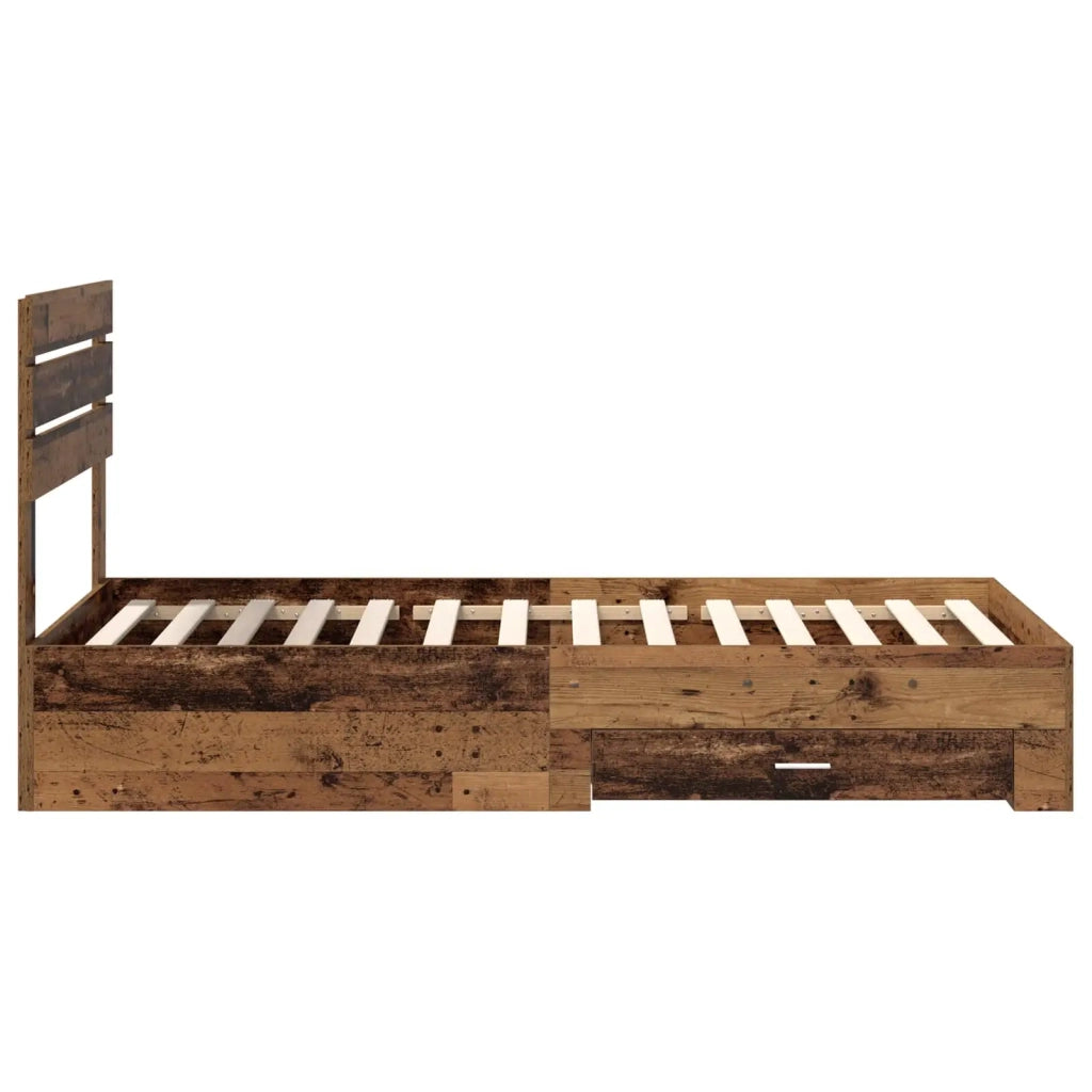 Struttura del letto con cassetto con testiera-Letto con Cassetti e Testiera Legno multistrato 100759
