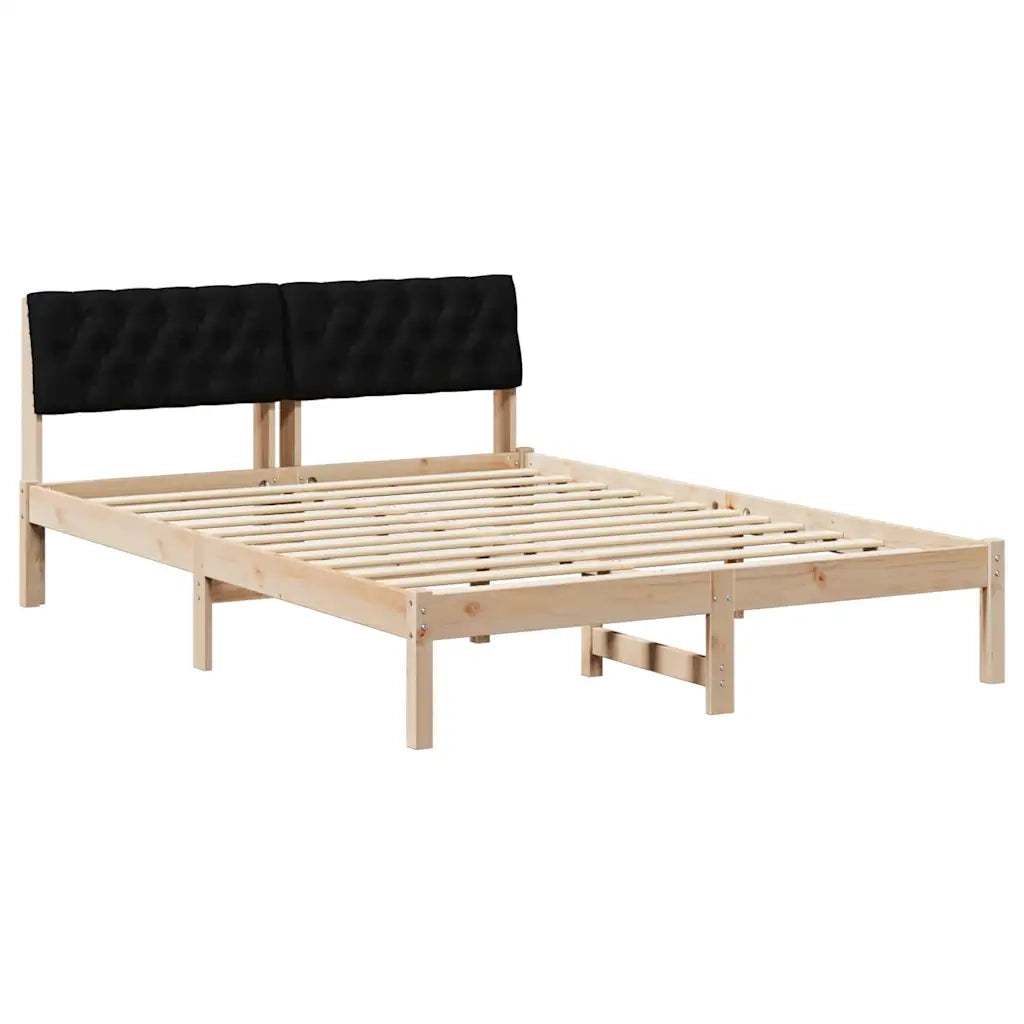 Letto matrimoniale | Letto per adulti | Struttura del Letto con testiera Marrone e nero 150 x 200 cm