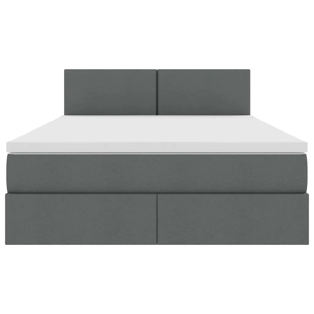 Letto con contenitore e LED Grigio scuro 140 x 190 cm Tessuto 3371080
