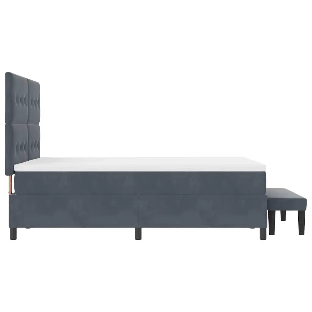 Letto a molle con testiera Grigio scuro 200 x 140 cm Velluto 3344517