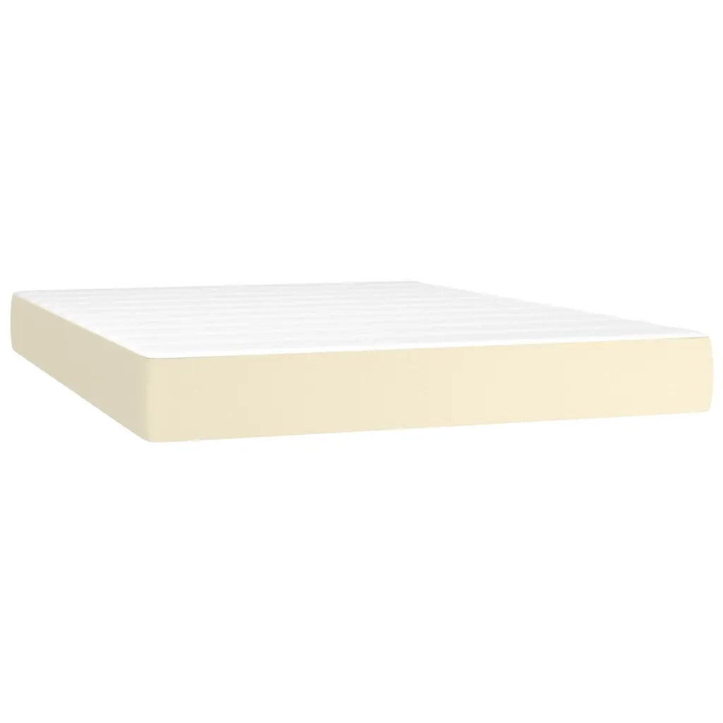 Giroletto a Molle con Materasso Crema 140x190 cm in Similpelle 3127309