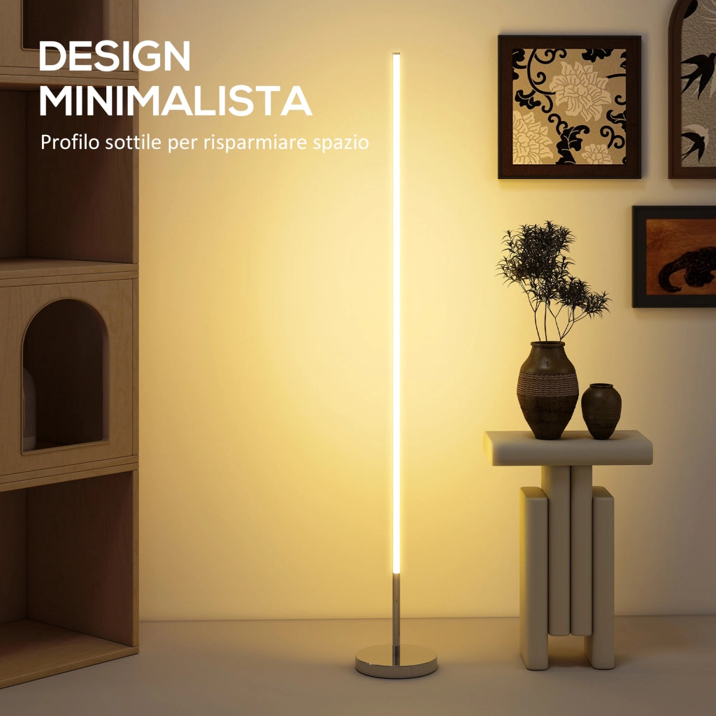 Lampada da Terra LED 150 cm Regolabile con Telecomando ¨C Xylo ¨C Argento