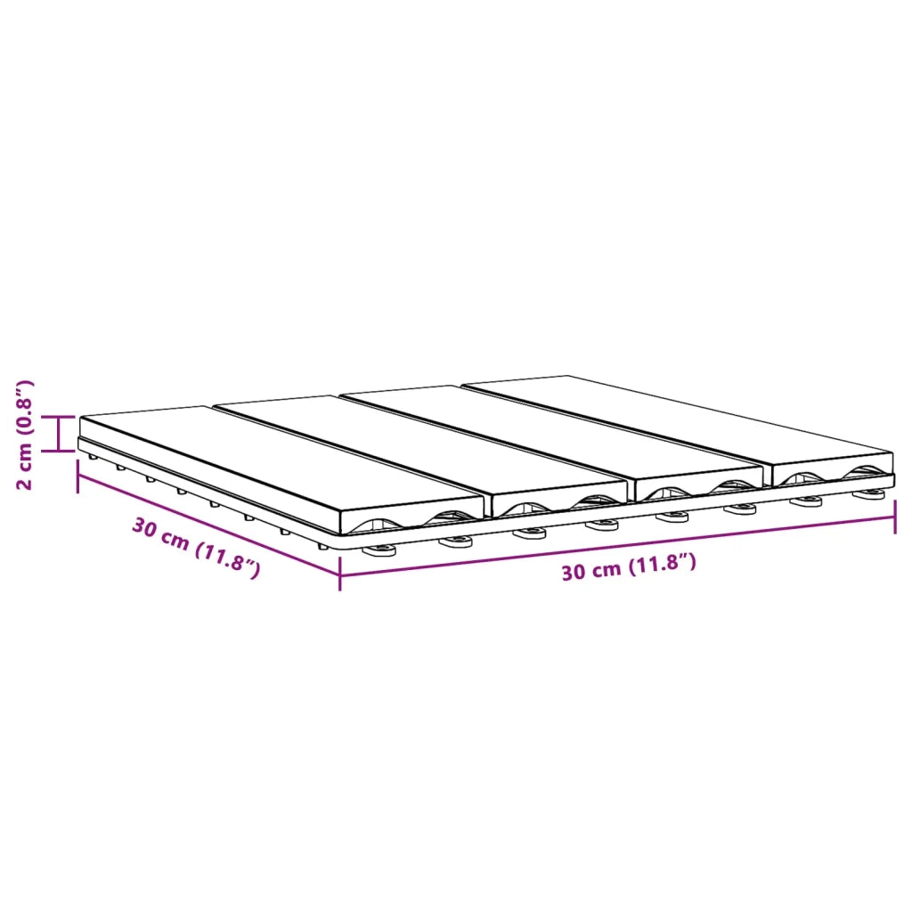 Piastrella per Decking 11 pcs Marrone Chiaro 30 x 30 cm WPC 42046679
