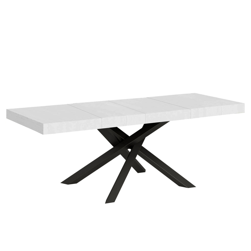 Tavolo allungabile 90x200/460 cm Volta Premium bianco frassino telaio Antracite