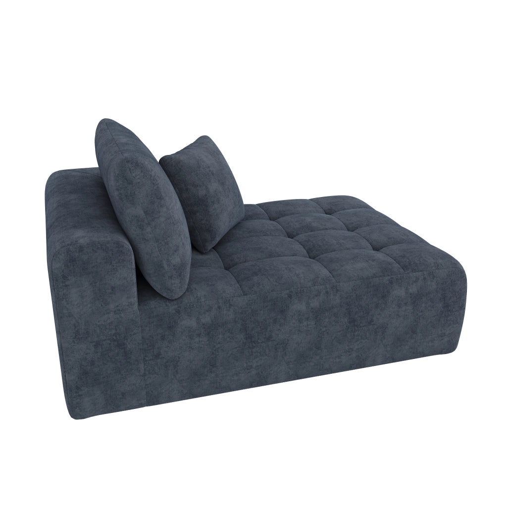 Divano angolare modulare senza struttura 3 o 4 posti con cuscini, in Chenille Blu