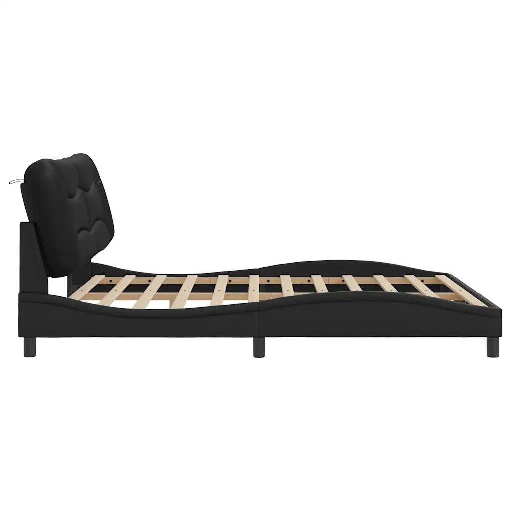 Giroletto senza Materasso Hvar Nero 180x200 cm in Similpelle