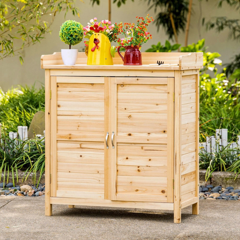 Armadietto da Giardino 2 Ante ¨C Xylo ¨C Legno Abete Esterno 83x40x92cm