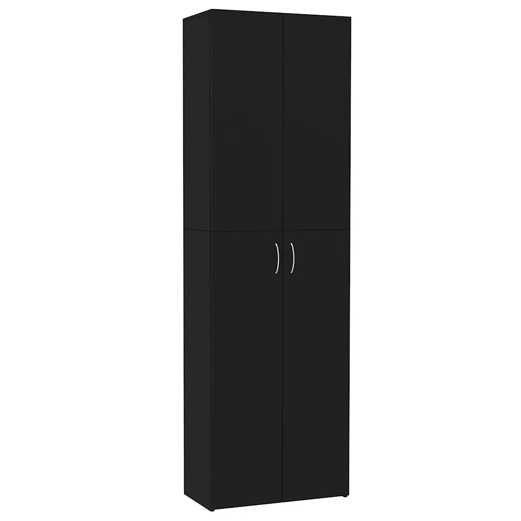 Armadio per Ufficio Nero 60x32x190 cm in Legno Multistrato