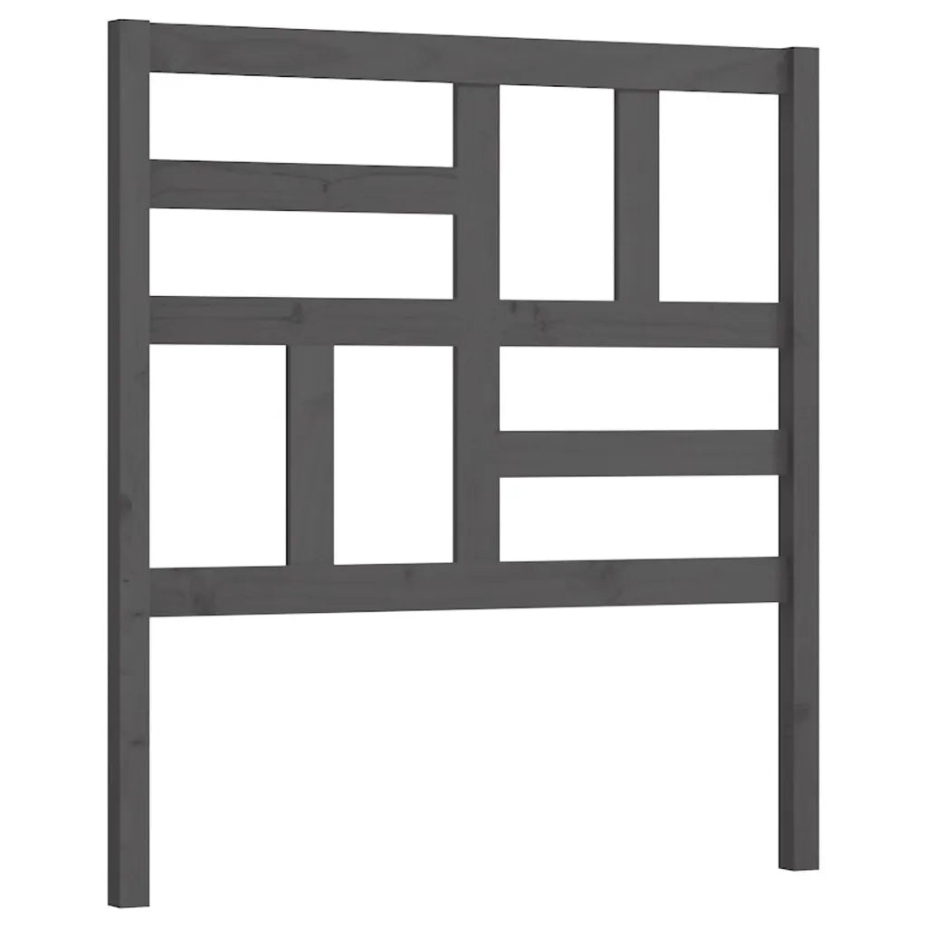 Testiera per Letto Grigia 106x4x104cm in Legno Massello di Pino 818177