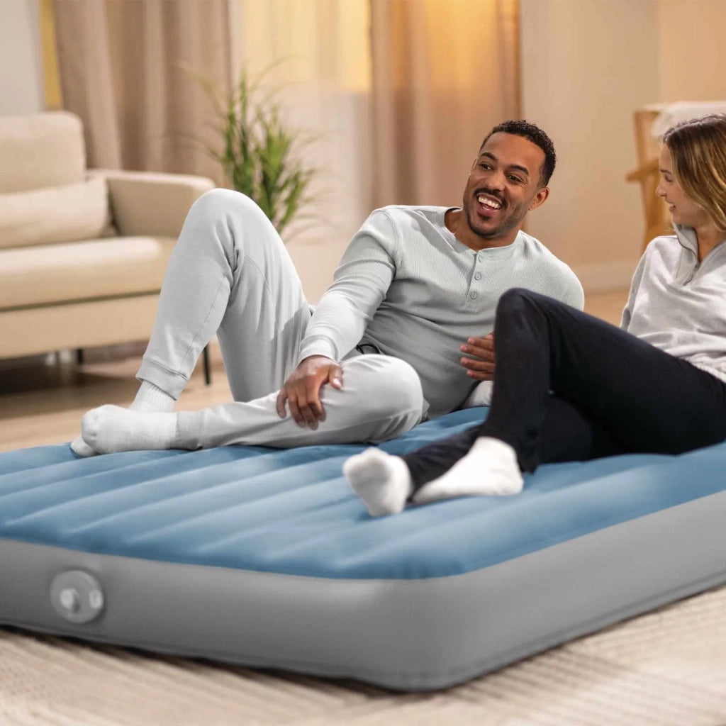 INTEX Letto d'aria con pompa  Blu Scuro e Grigio PVC 42035639