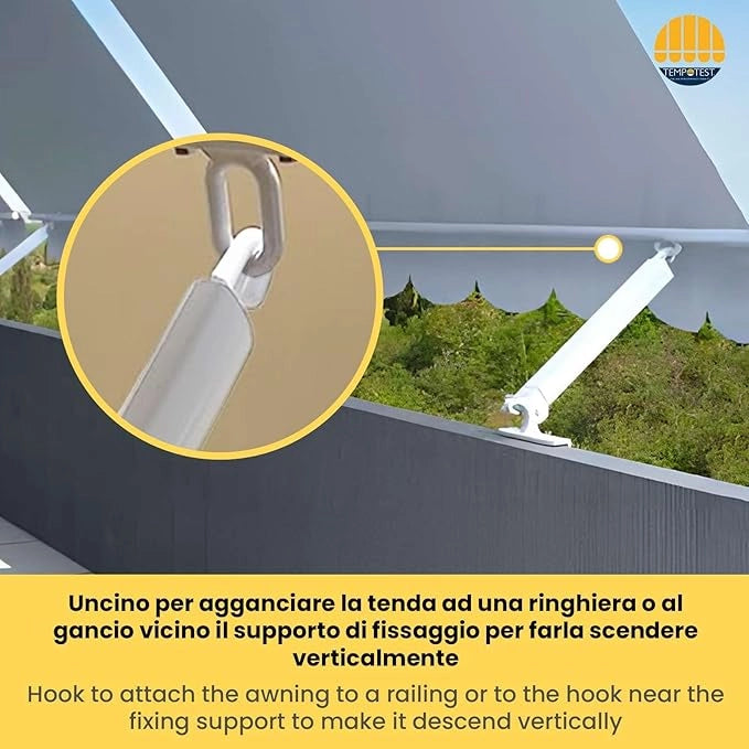Coppia di Braccetti per Tende da Sole a Caduta Tempotest Parà in Alluminio 70 cm - Colore Grigio Chiaro