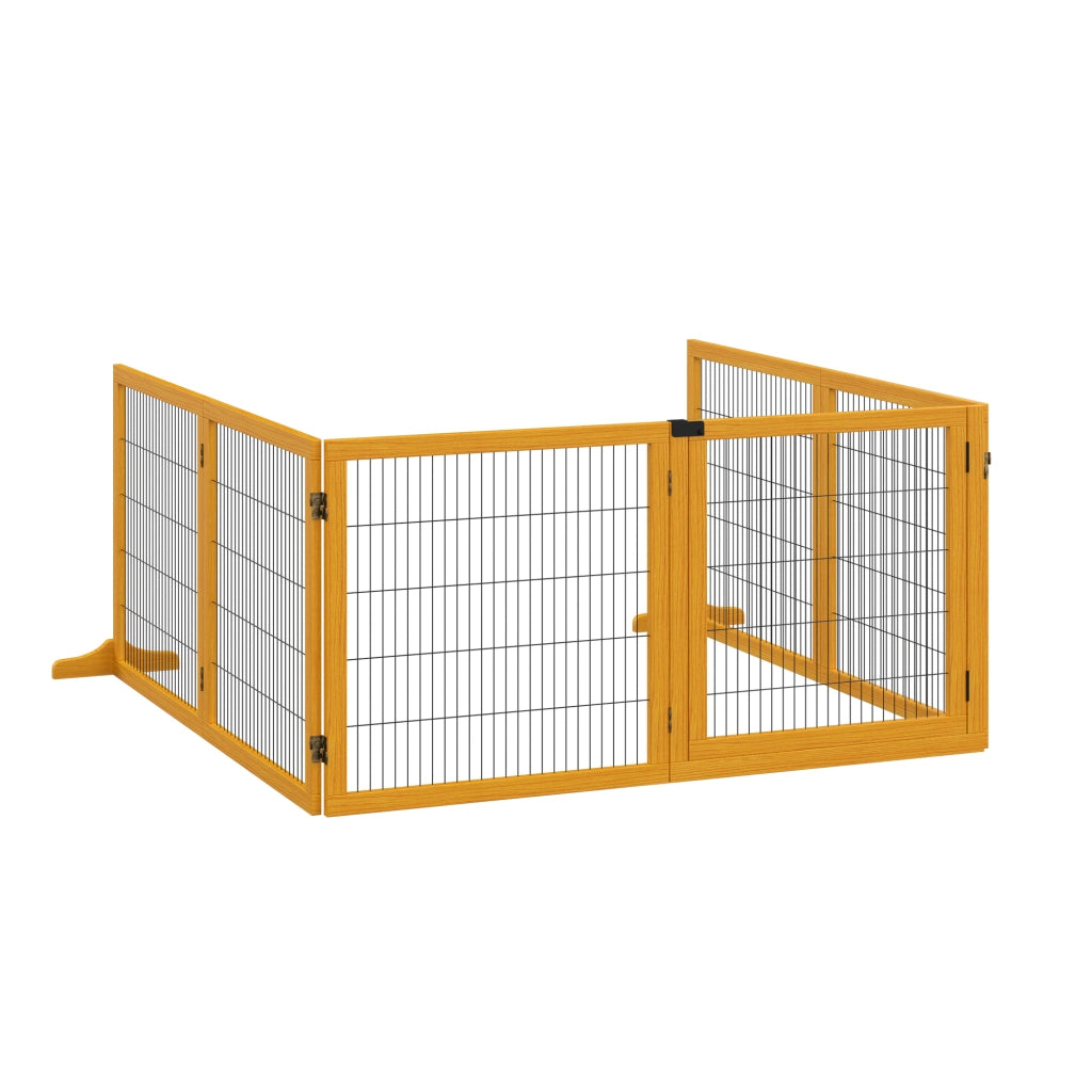 Barriera Sicurezza per Cani Pieghevole 6 Pannelli ¨C Minimal ¨C 432x36x70 Giallo