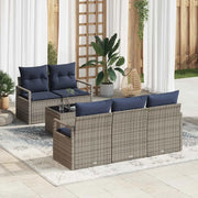 Set di divani 6 pcs Grigio e Blu Navy polyrattan 3346265