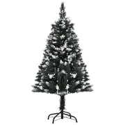 Albero di Natale Artificiale ¨C Minimal ¨C 120 cm Verde 222 Rami 28 Decorazioni Base in Acciaio Pieghevole