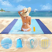 Matrice anti-zaino per spiaggia 210 x 200 cm - asciugamano con spine - trasportabile e duraturo - campeggio e escursioni a piedi - matrice blu per spiaggia con schienale
