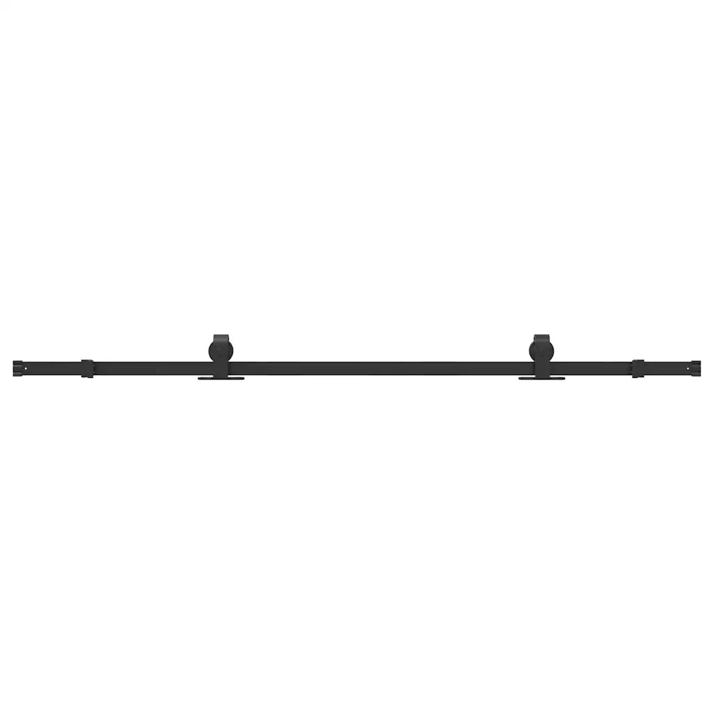 Kit di Binari per Porte Scorrevoli 200 cm Acciaio Nero 4009717