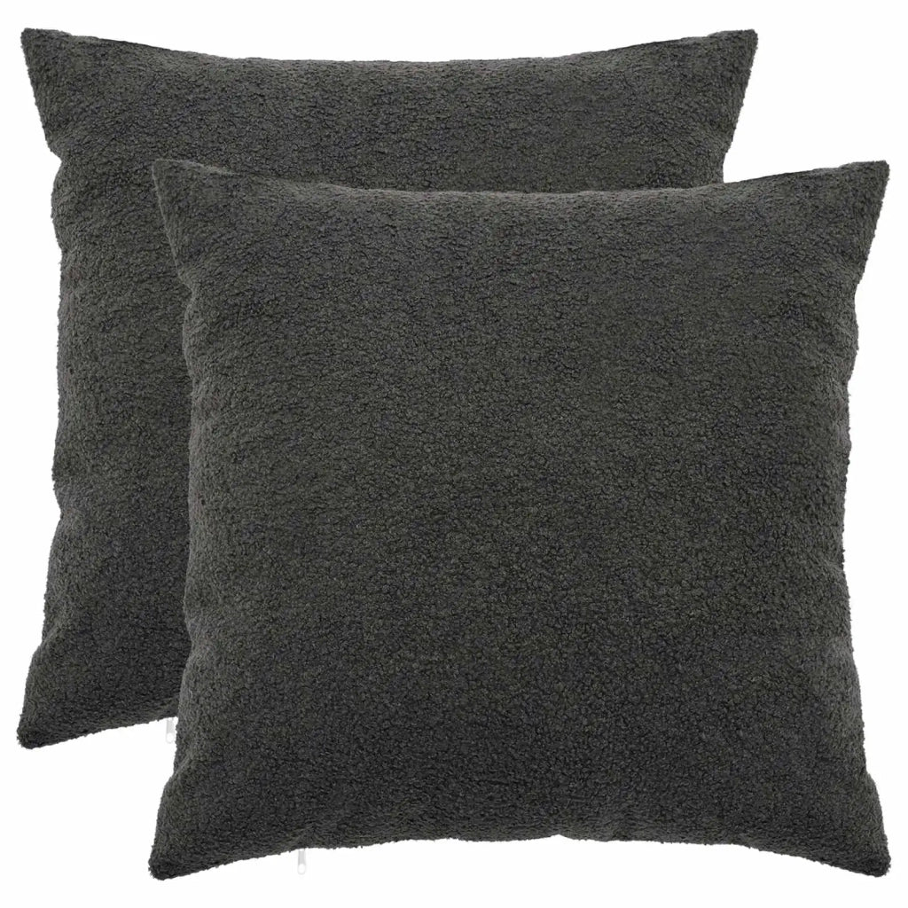 Federa 2 pcs HEERLEN Grigio Scuro 60 x 60 cm Bouclé 912639