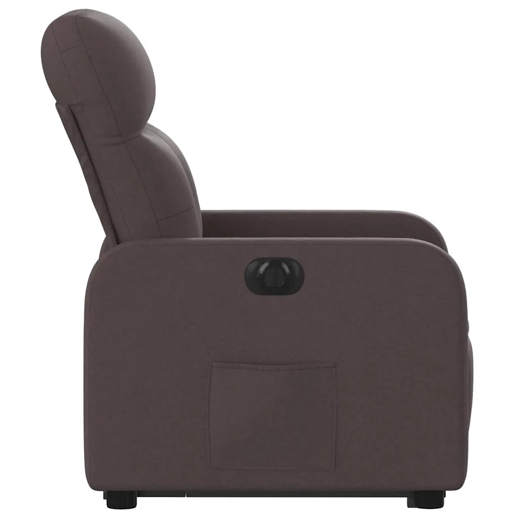 Poltrona | Sedia Relax Alzapersona Reclinante Elettrica Marrone Scuro Tessuto