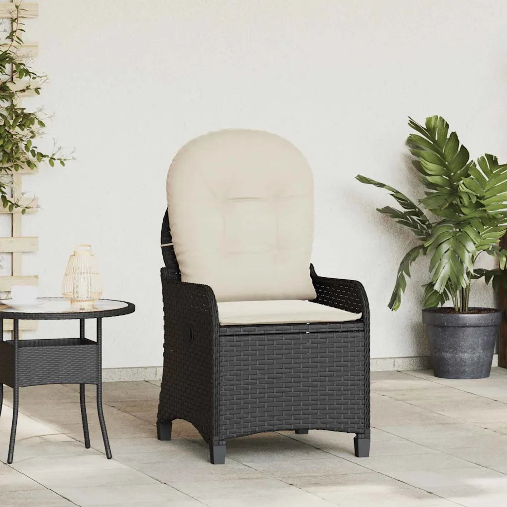 Divano Sedia-Poltrona reclinabile Nero polyrattan