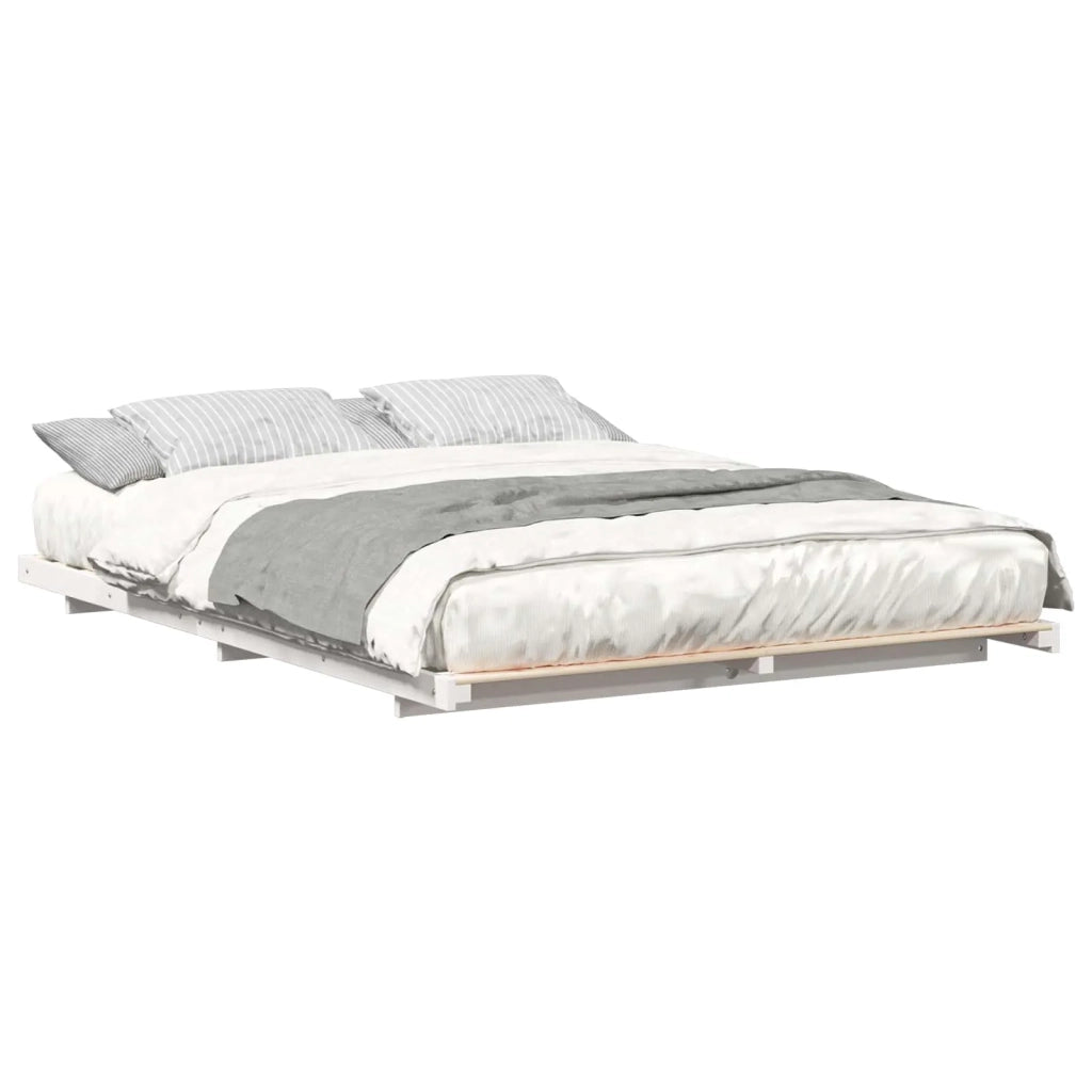 Struttura del letto-Giroletto-Rete del Letto Bianco 140 x 210 cm Pino massello 603743