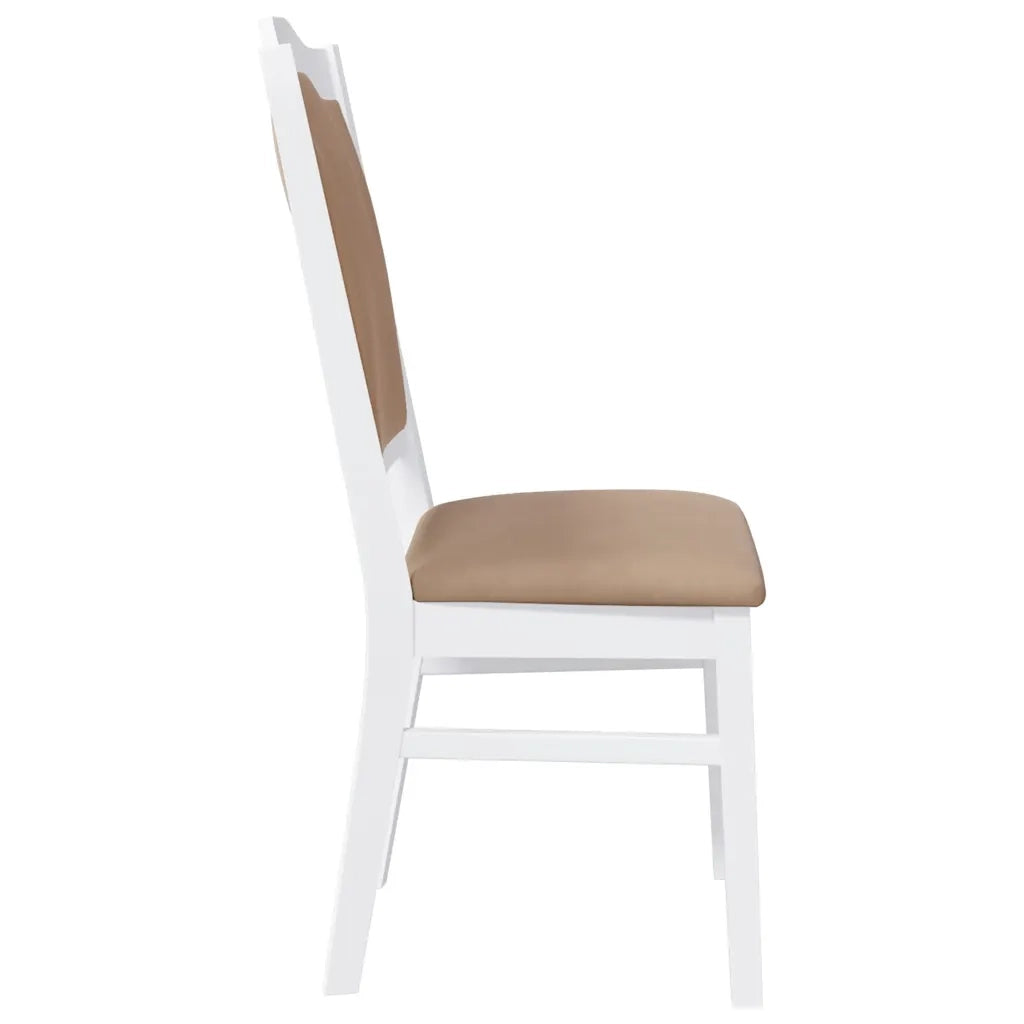 Sedie da Pranzo con Cuscini 2 pz | Sedie da cucina Bianco Legno Massello di Hevea