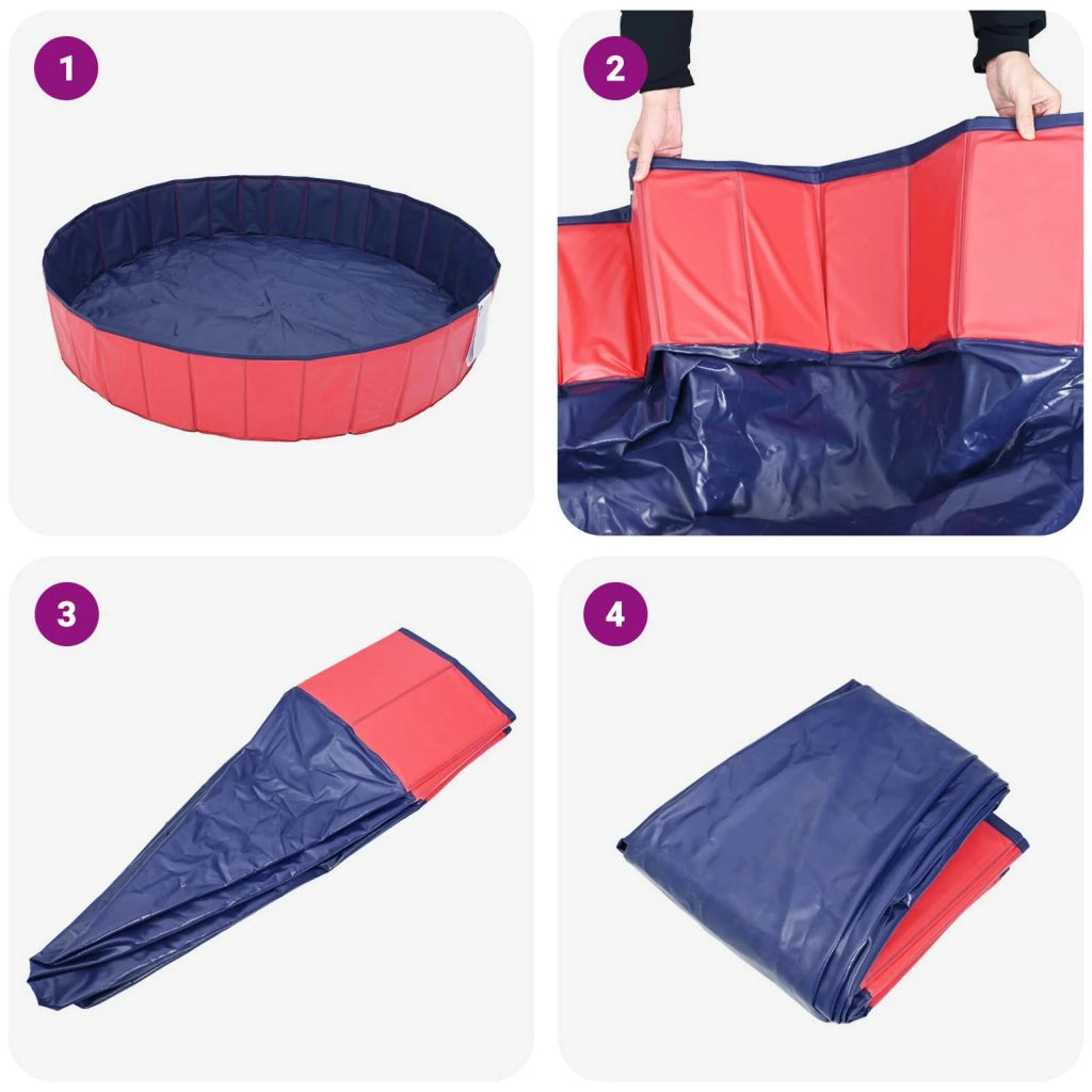 Piscina per Cani Rosso Ø200 x 30 cm PVC Spesso 42028262