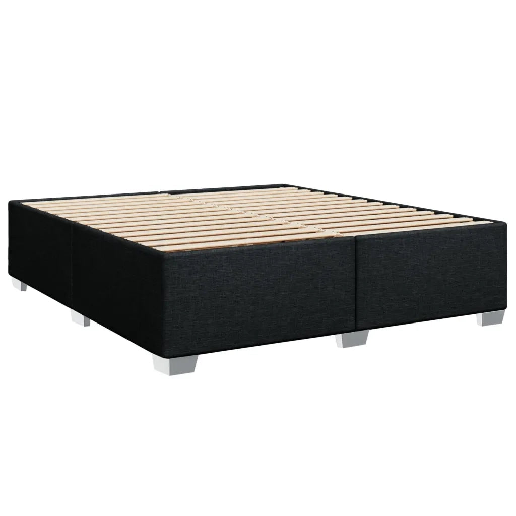 Letto matrimoniale | Letto per adulti | Giroletto senza Materasso Nero 200x200 cm in Tessuto