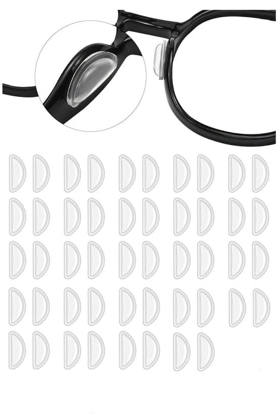 24 Paia di Supporti per Occhiali - Silicone D-Forma - Antiscivolo - Soffici e Comfortevoli - 3 mm di Diametro - Adatti per Occhiali - Supporti per Occhiali