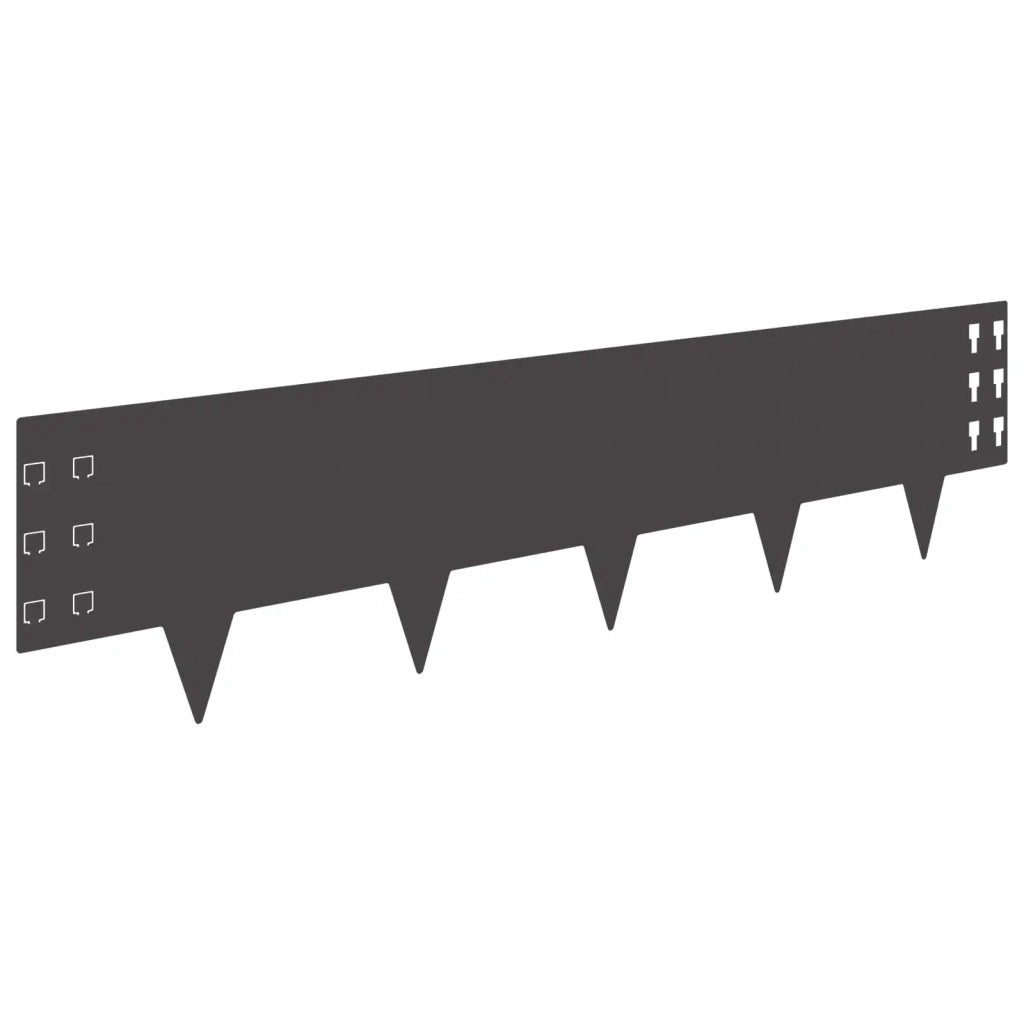 Bordura per Prato 20 pcs 100 x 25 cm Acciaio Nero 8008603