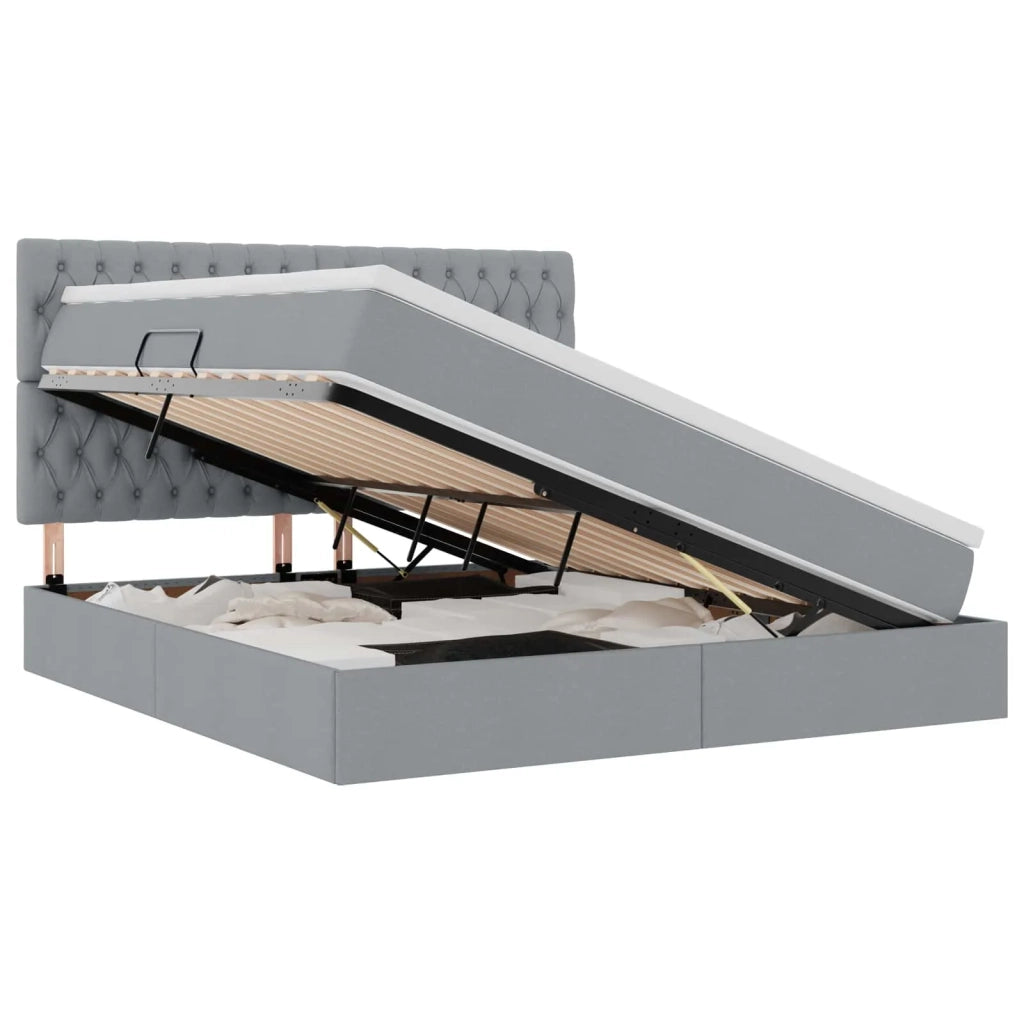 Letto con contenitore e materasso Grigio chiaro 160 x 200 cm 3371853