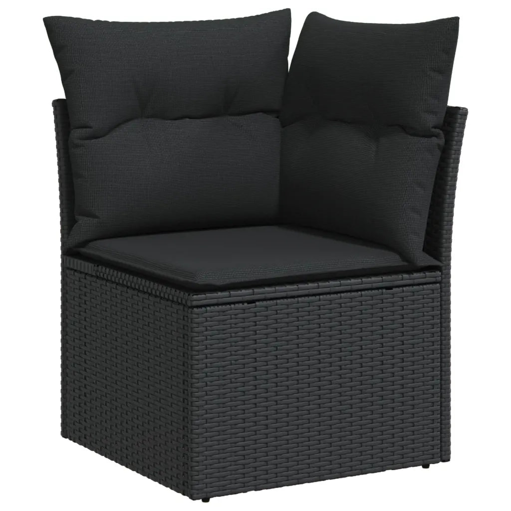 Set Divani da Giardino con Cuscini 7pz Nero Polyrattan 3255992
