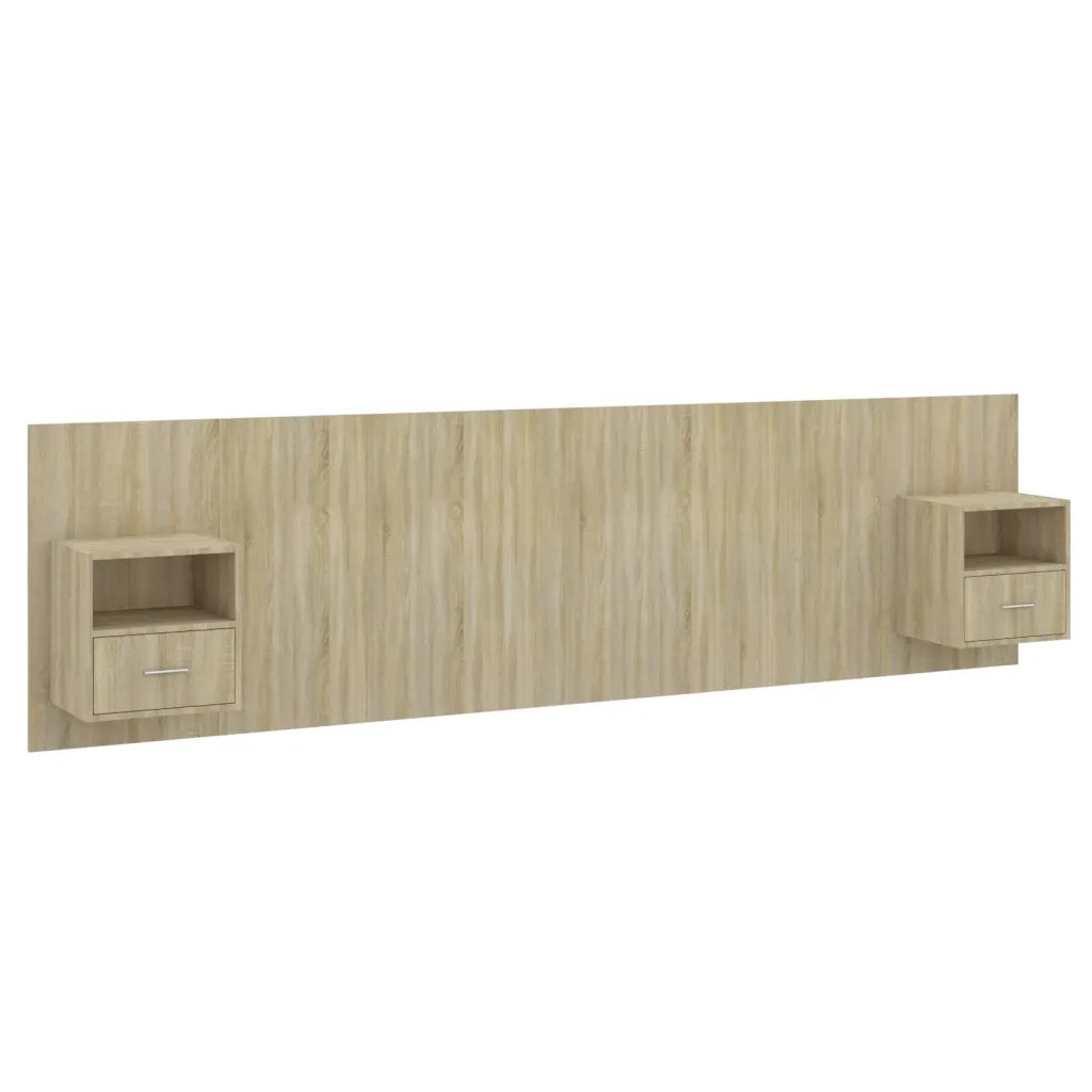 Testiera | Testata Letto con Armadietti Legno Multistrato Rovere Sonoma