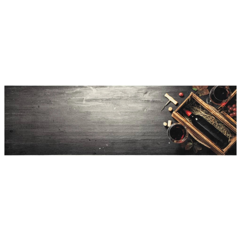 Elegante tappetino da cucina rettangolare 150 x 45 cm lavabile in lavatrice antiscivolo velluto blu 02_0056441